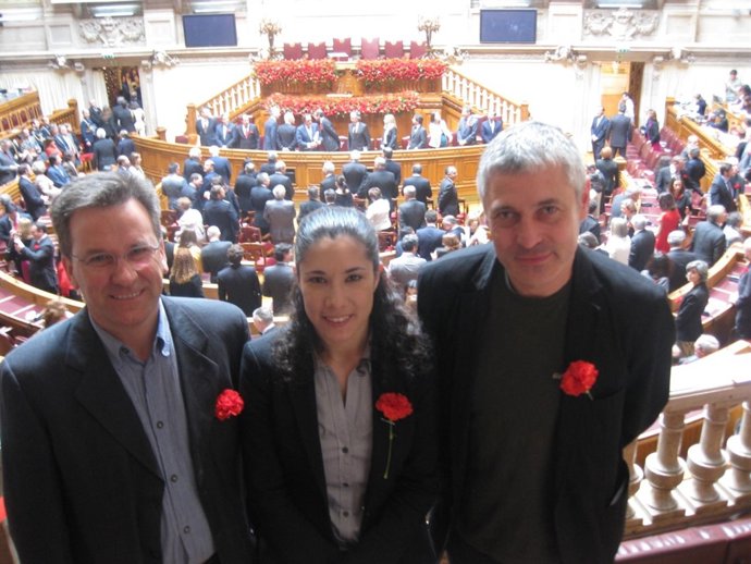 Vence y Lobeira, del BNG, y Joana Mortagua (Bloco de Esquerda)