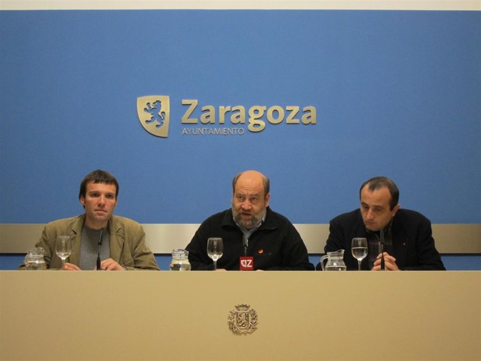 Los tres concejales de IU en el Ayuntamiento de Zaragoza