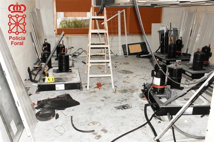 Uno de los cuartos de servicio del edificio desvalijado