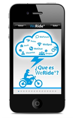 Aplicación WeRide para moteros