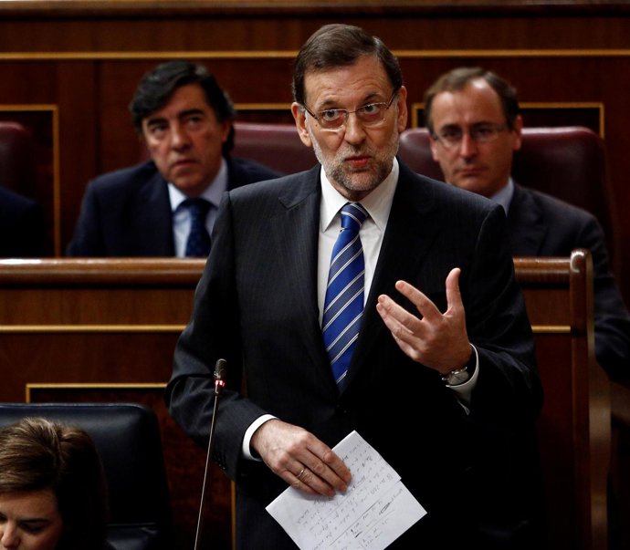 El presidente del Gobierno, Mariano Rajoy, en el Congreso
