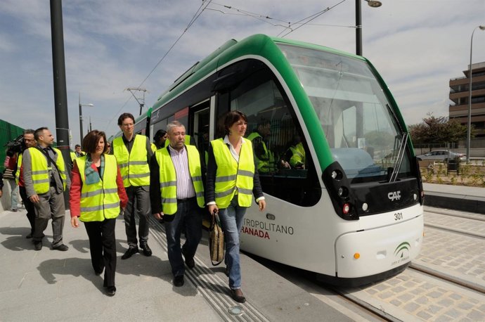 Elena Cortés en las pruebas del metro de Granada