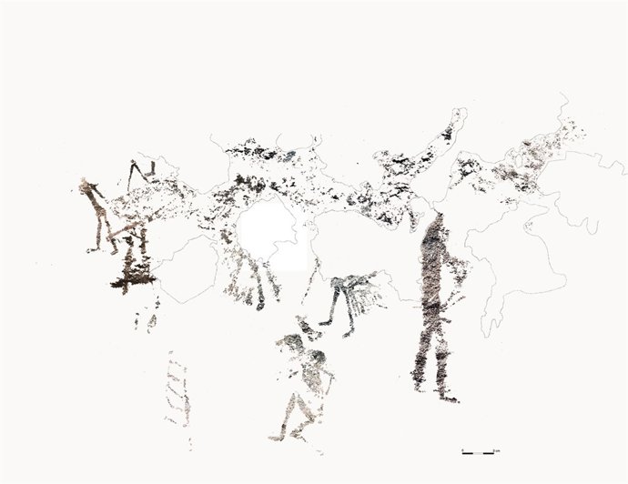 Imagen de la pintura rupestre encontrada en La Costera (Valencia)