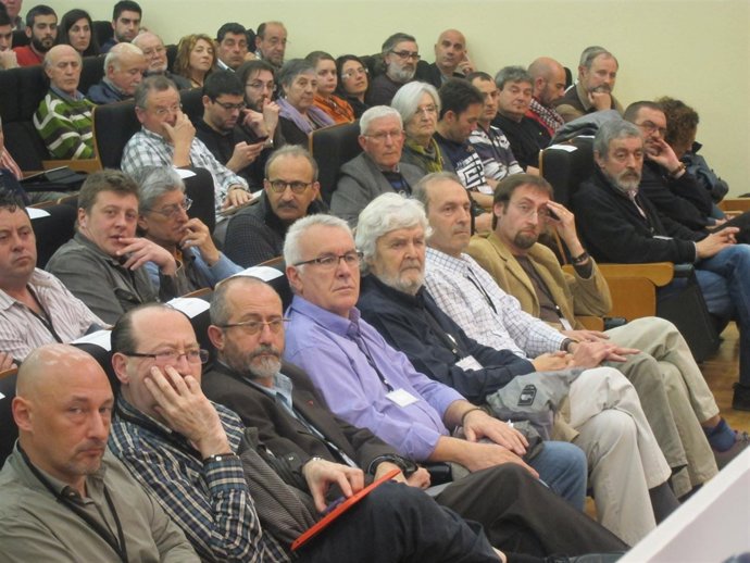 Cayo Lara junto a Xosé Manuel Beiras en la XI Asamblea de EU