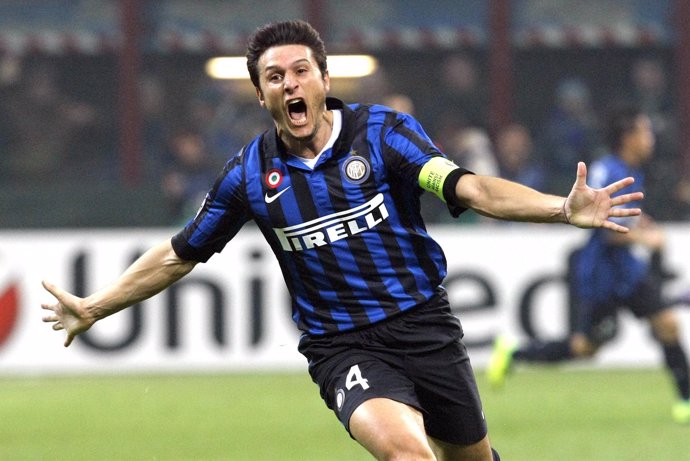 El jugador del Inter de Milán Javier Zanetti