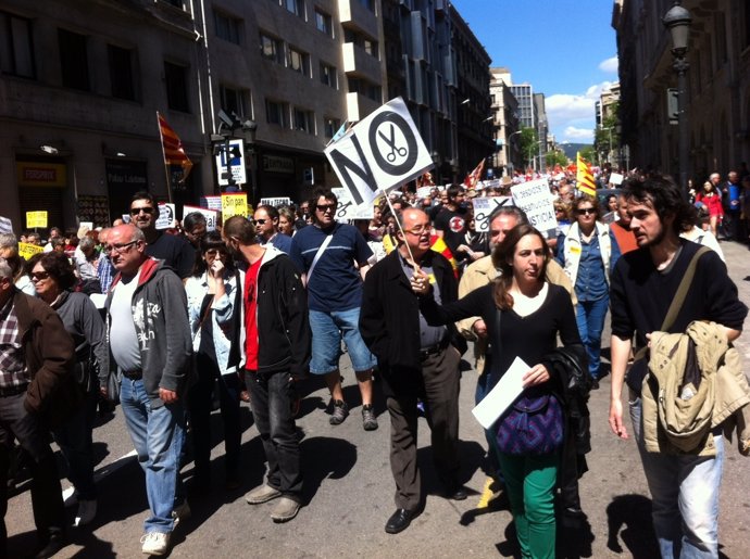 1 De Mayo Manifestación Barcelona Día Del Trabajador