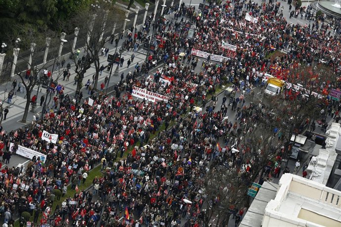 Manifestación para conmemorar el Día Internacional del Trabajo