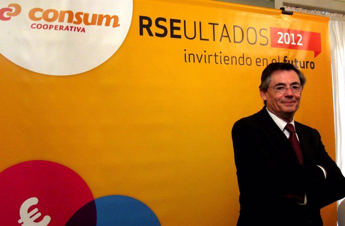 El director general de Consum, Juan Luis Durich, en la presención de resultados.