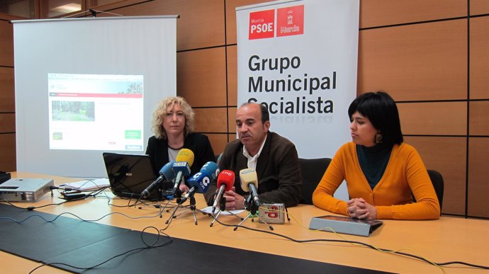 Mar Rosa, Pedro López y Andrea Garries del Grupo Socialista de Murcia