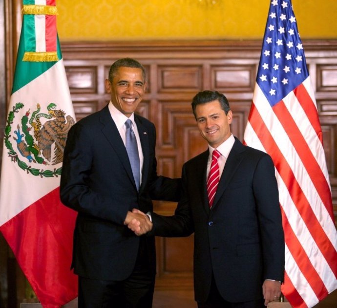 Los presidentes de EEUU, Barack Obama, y México, Enrique Peña Nieto.
