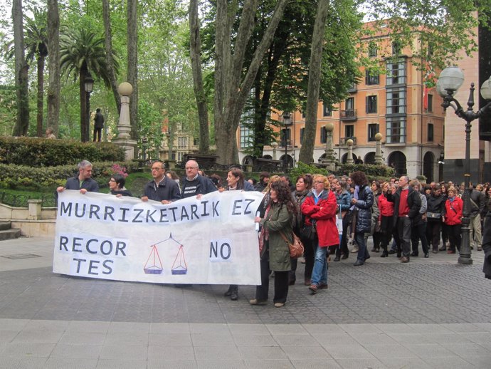 Protesta de los trabajadores de Justicia en Bilbao