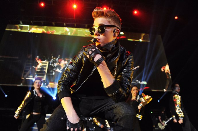 Justin Bieber en un concierto 