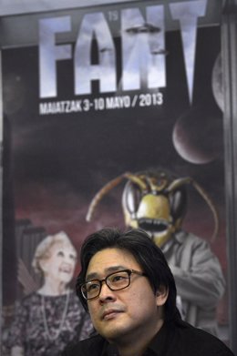 South Korean film director Park Chan Wook addresses a news conference to present