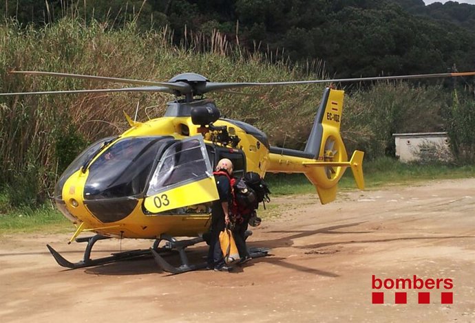 Helicóptero de la búsqueda en Calella