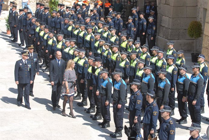 Sonia Castedo en la celebración del día de la Policía Local en Alicante.