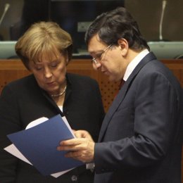 Angela Merkell y Durao Barroso en la Unión por el Mediterráneo