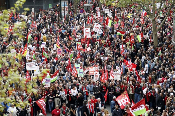 Manifestación en Francia por la sexta República 