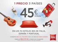 ibis lanza una tarifa única de 45 euros para sus hoteles en España, Portugal e Italia