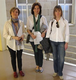 Corres, Alvarez y Villanueva, minutos antes de la presentación de la gala