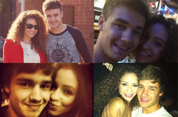 Montaje de varias fotos de Liam Payne y su novia Danielle Peazer