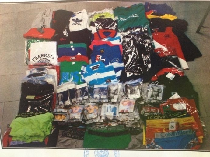 Prendas falsificadas de marcas registradas