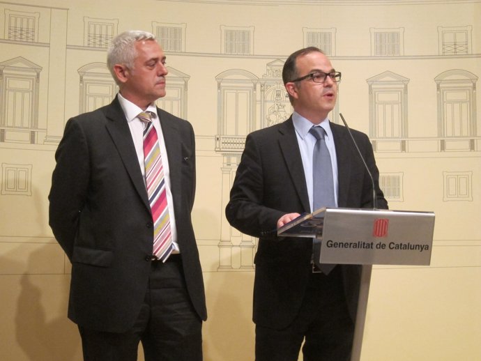 El diputado de CiU Antoni Font y el portavoz en el Parlament, Jordi Turull