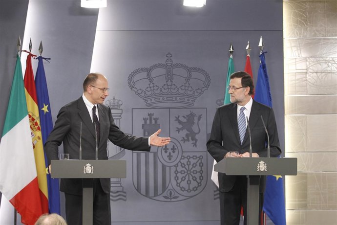 Rajoy recibe a Letta en Moncloa
