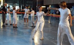 Eskrima artistikoa irakatsiko du Arrigorriagan Lucian Federico aktoreak