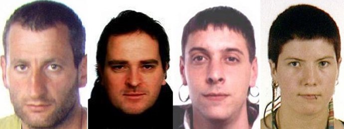 Etarras Antonio Goikochea, Igor Uriarte, Ekhiñe Eizaguirre y Raúl Aduna