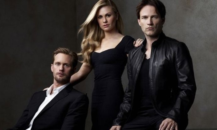 Anna Paquin, Stephen Moyer y Alexander Skarsgard