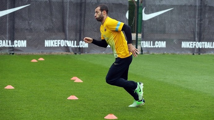 El jugador del FC Barcelona Javier Mascherano en un entrenamiento