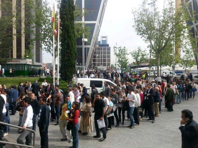 Largas colas en los Juzgados de Plaza de Castilla