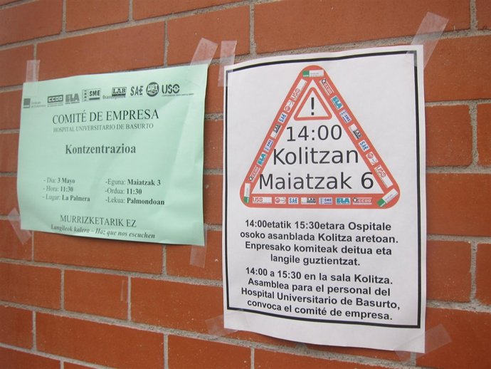 Protestas en el hospital de Basurto