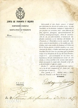Documento de la Junta de Fomento
