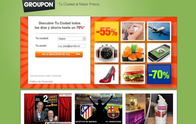 Groupon reduce sus pérdidas un 65,9%