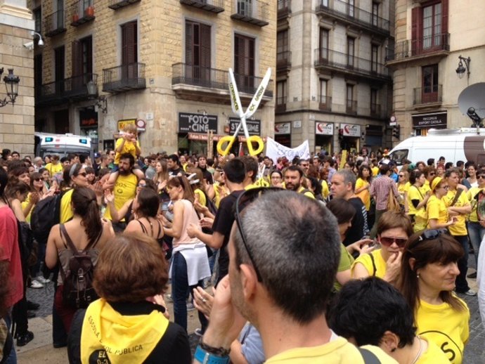Manifestación del sistema educativo en Barcelona