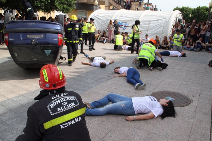 Simulacro de accidente en I Congreso Nacional de Enfermería