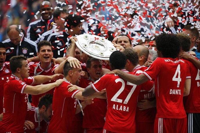 El Bayern de Múnich celebra el título de Liga