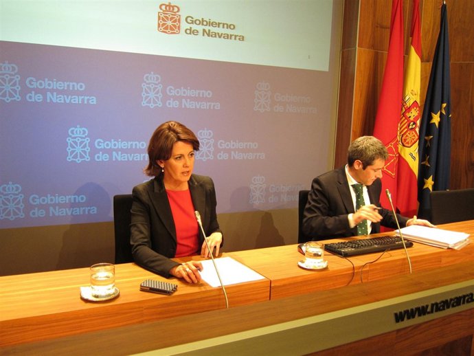 La presidenta Yolanda Barcina y el director general de CPEN, Jorge San Miguel.
