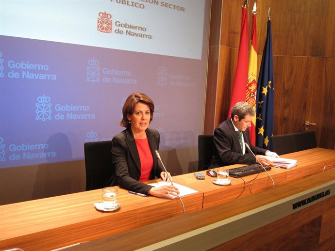 La presidenta Yolanda Barcina y el director general de CPEN, Jorge San Miguel.