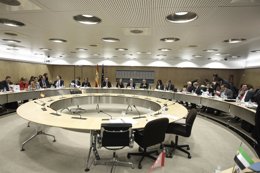 Montoro, Currás, Beteta y grupo en el Consejo de Política Fiscal y Financiera