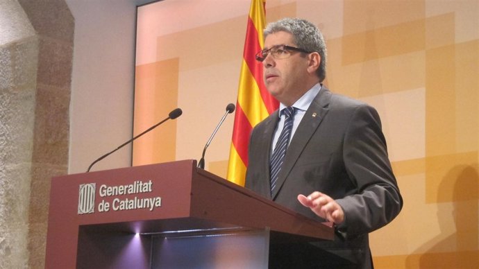 El conseller de Presidencia y portavoz, Francesc Homs, tras el Consell Executiu