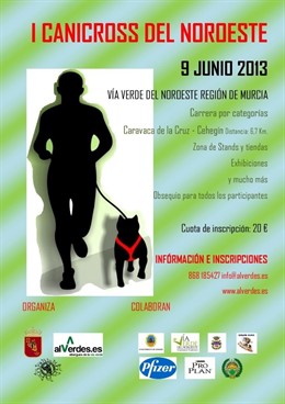 Cartel anunciador del primer canicross de la Región de Murcia