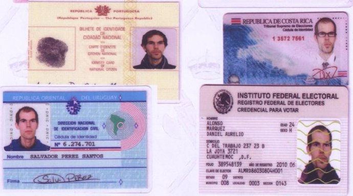 Documentos de identidad falsos incautados a ETA