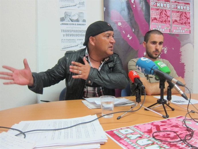 Bódalo y Moreno, en la rueda de prensa sobre la finca que pide trabajar el SAT