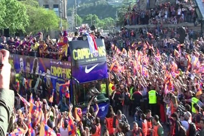 El Barça celebra la Liga por todo lo alto