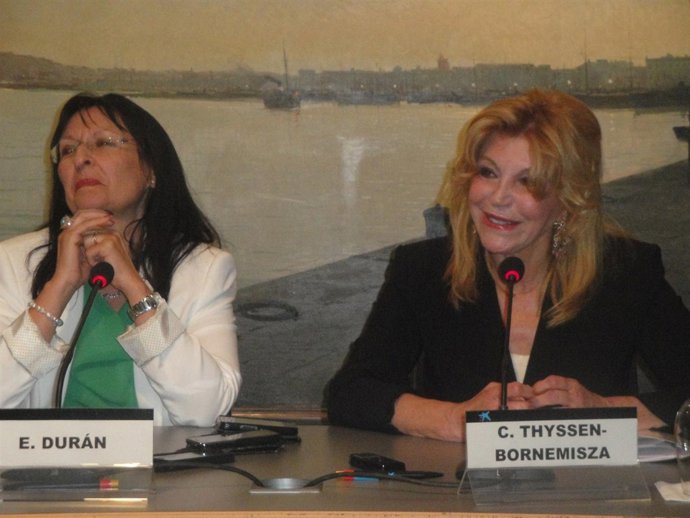Elisa Durán (dtora.Adjunta Fundació La Caixa) y la baronesa Carmen Thyssen