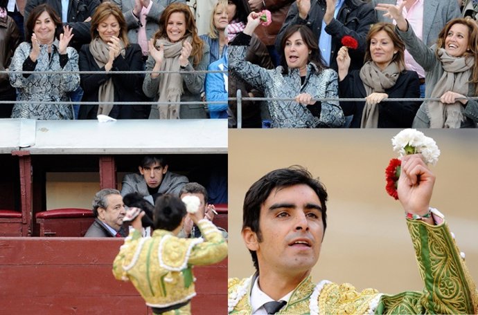 Carmen Marínez Bordiú, Nuria González y Yolanda junto a Miguel Ángel Perera