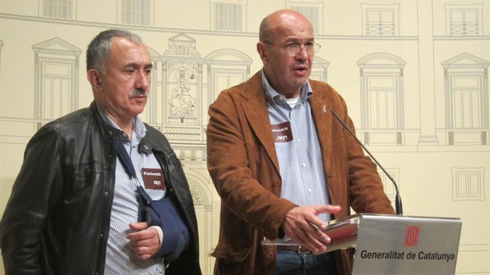 J.M.Àlvarez (UGT) y Joan Carles Gallego (CC.OO.)