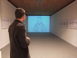 Proyección de un audiovisual de la exposición